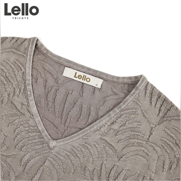 3XL Lello Men‘s Lightweight Cotton Stone Washed Floral Pattern v-Neck … - Picture 6 of 11